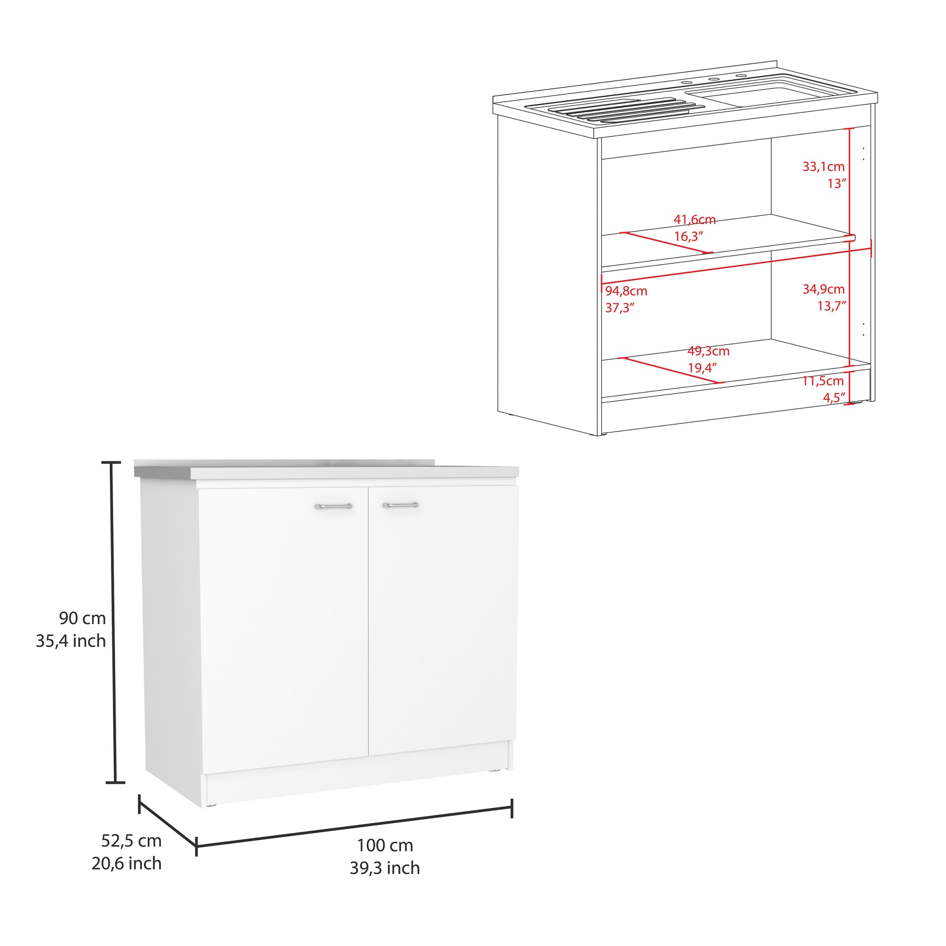 Utility Sink Vernal, Kitchen, White White Particle Board Particle Board