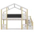 Twin over Twin House Bunk Bed with White Storage