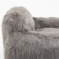Bean Bag Chair Lazy Long Hair Sofa Bean Bag Chair Adult, Teen High Density Foam Filled Modern Focus Chair Comfortable Living Room, Bedroom Chair Grey Faux Fur