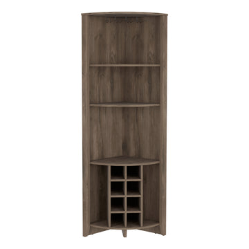 Corner Bar Cabinet Castle, Living Room, Dark Brown Dark Brown Particle Board Particle Board