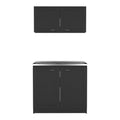 Cabinet Set Zeus, Garage, Black Black Particle Board Particle Board