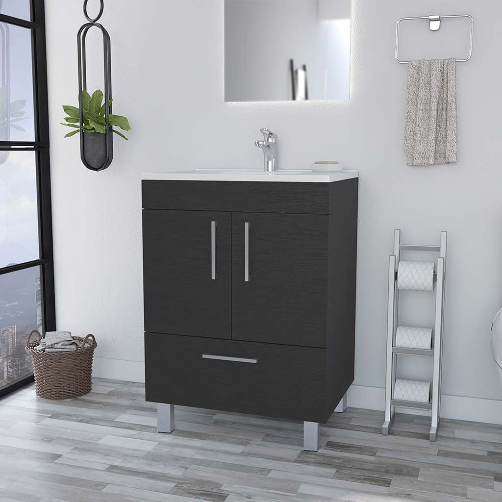 Single Bathroom Vanity Mayorca, Bathroom, Black Black Particle Board Particle Board