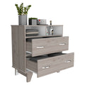 Double Drawer Dresser Arabi, Bedroom, Light Gray White Light Gray Particle Board Particle Board