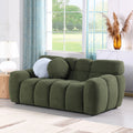 Sofa And Seater ,Human Body Structure For Usa People, Marshmallow Sofa,Boucle Sofa ,Olive Green Boucle Olive Green Light Brown Wood Primary Living Space Medium Soft Split Back Eucalyptus Rolled Arms Boucle 3 Seat