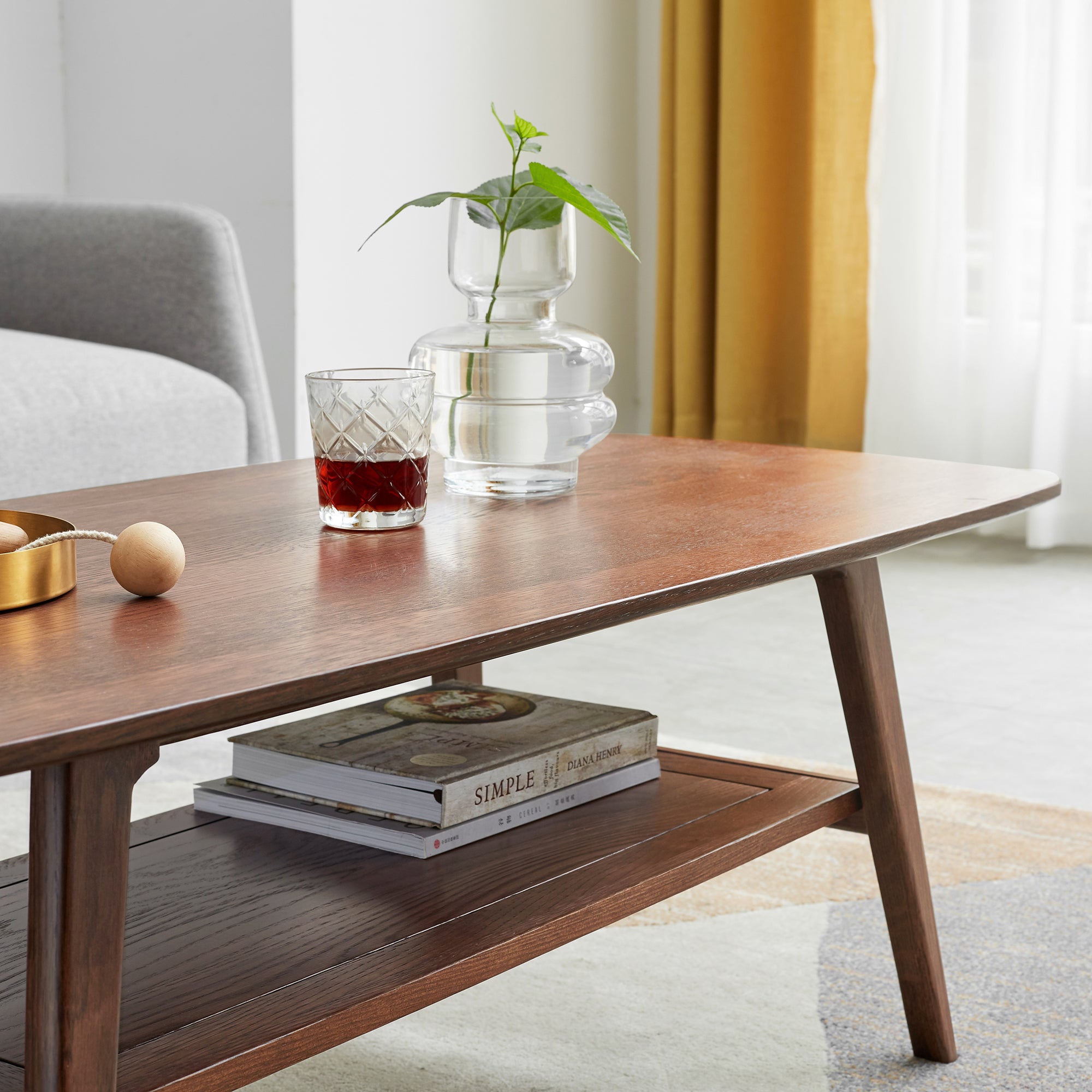 Center Table Low Table 100% Solid Oak Wood Top Plate Desk Coffee Table