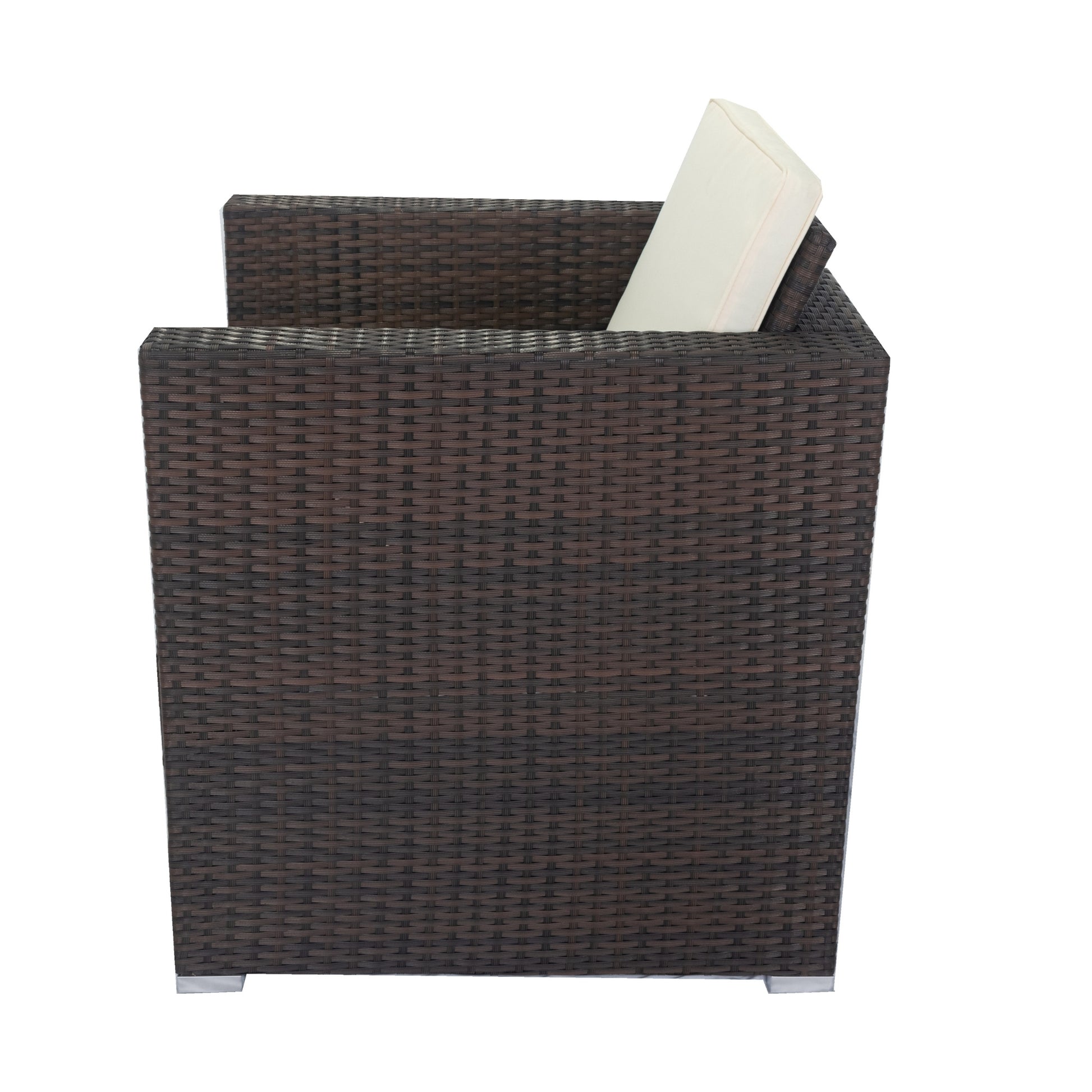 11 Piece Patio Wicker Conversation Set, 10 Seater Patio Sectional Set With 3 Storage Box Under Seat Brown Wicker White Cushion Yes Complete Patio Set Brown Rust Resistant Frame Mildew Resistant Cushion Garden & Outdoor Modern Complete Patio Sets Fiber