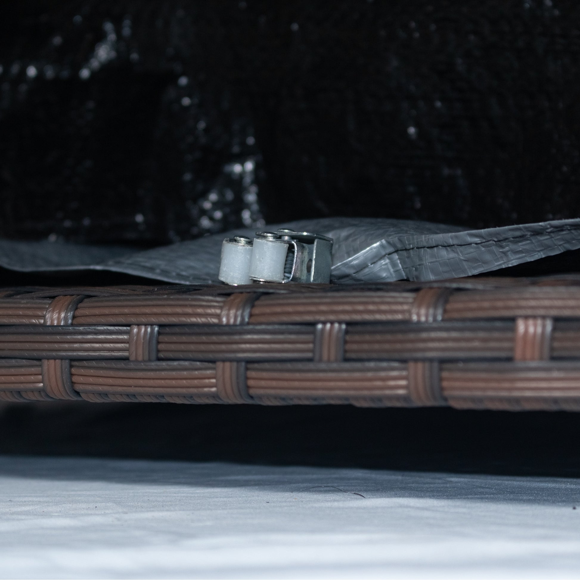 11 Piece Patio Wicker Conversation Set, 10 Seater Patio Sectional Set With 3 Storage Box Under Seat Brown Wicker White Cushion Yes Complete Patio Set Brown Rust Resistant Frame Mildew Resistant Cushion Garden & Outdoor Modern Complete Patio Sets Fiber