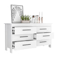 6 Drawer Double Dresser Wezz, Bedroom, White White Particle Board Particle Board