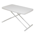 Folding Table Writing Desk With Adjustable Height For Study Office Home Use White Steel