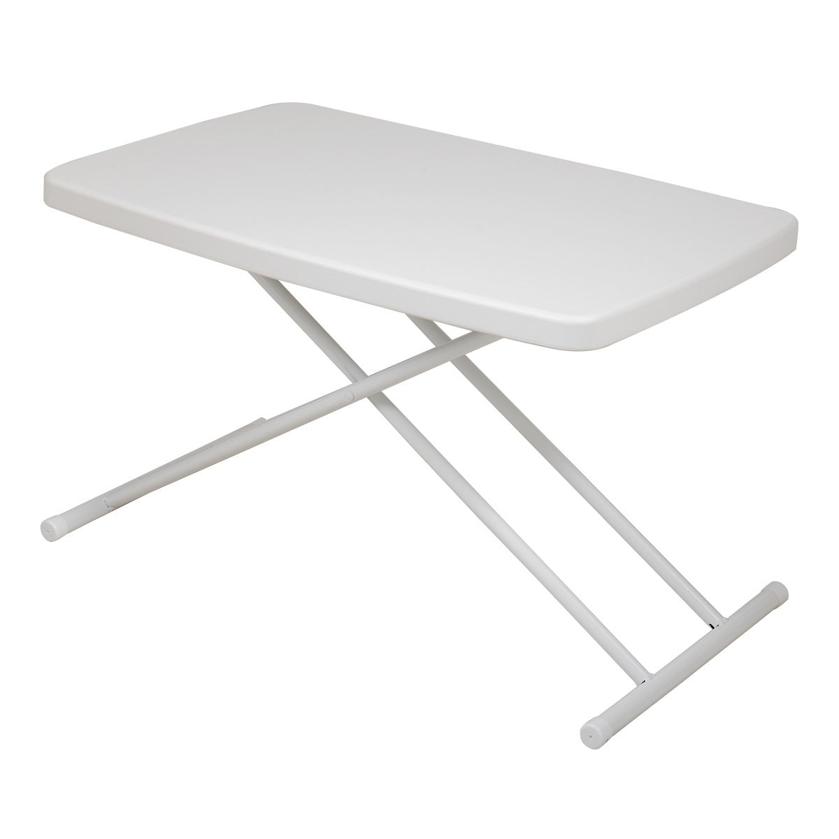 Folding Table Writing Desk With Adjustable Height For Study Office Home Use White Steel