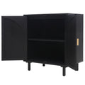 2 Door Cabinet, Suitable For Bedroom, Living Room, Study Black Mdf