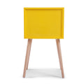 Mid Century Nightstand With 2 Sliding Drawers, Wood Sofa Side Table, Modern End Table For Living Room Bedroom, Set Of 2 Yellow Wood