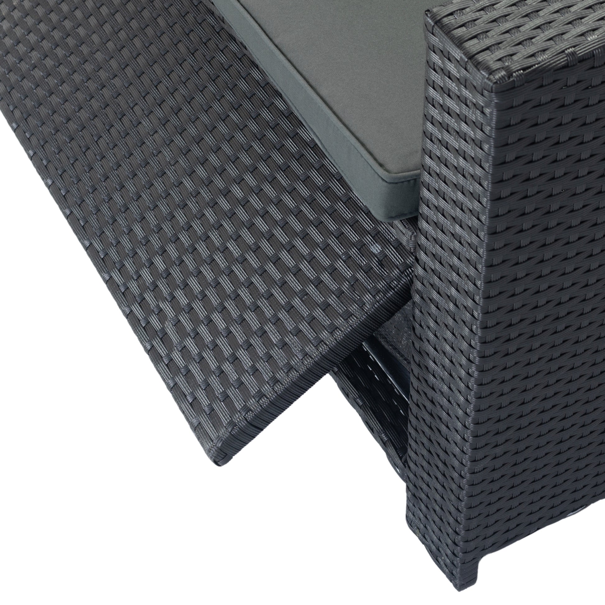 5 Piece Patio Wicker Outdoor Sectional Set 9 Seater Conversation Set With 3 Storage Under Seat Black Wicker Dark Grey Cushion Yes Complete Patio Set Black Rust Resistant Frame Mildew Resistant Cushion Garden & Outdoor Modern Complete Patio Sets Fiber