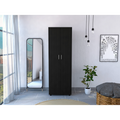 Slim Armoire Barkley, Bedroom, Black Black Particle Board Particle Board