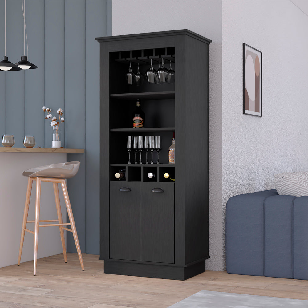 Bar Cabinet Provo, Living Room, Black Black Particle Board Particle Board