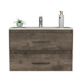 Wall Mounted Bathroom Vanity Alma, Bathroom, Dark Brown White Dark Brown Particle Board Particle Board