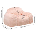 Bean Bag Chair Lazy Long Hair Sofa Bean Bag Chair Adult, Teen High Density Foam Filled Modern Focus Chair Comfortable Living Room, Bedroom Chair Pink Faux Fur