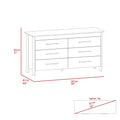 6 Drawer Double Dresser Wezz, Bedroom, White White Particle Board Particle Board