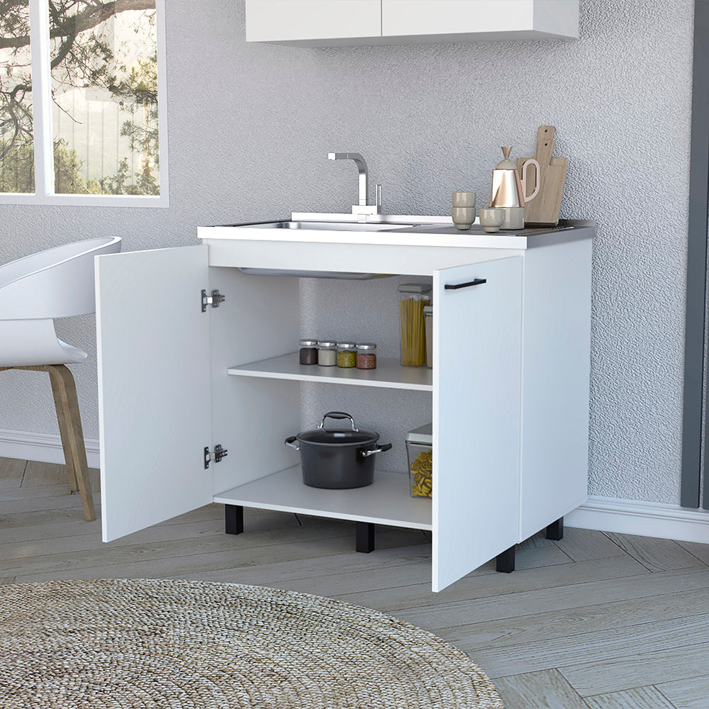 Utility Sink Cabinet Burwood, Kitchen, White White Particle Board Particle Board