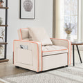 Three In One Sofa Bed Chair Folding Sofa Bed Adjustable Back Into A Sofa Recliner Single Bed Adult Modern Chair Bed Berth Creamy White White Wood Primary Living Space Medium Duty Eucalyptus 1 Seat Creamy White Velvet Medium Soft Tufted Back Modern Pillow