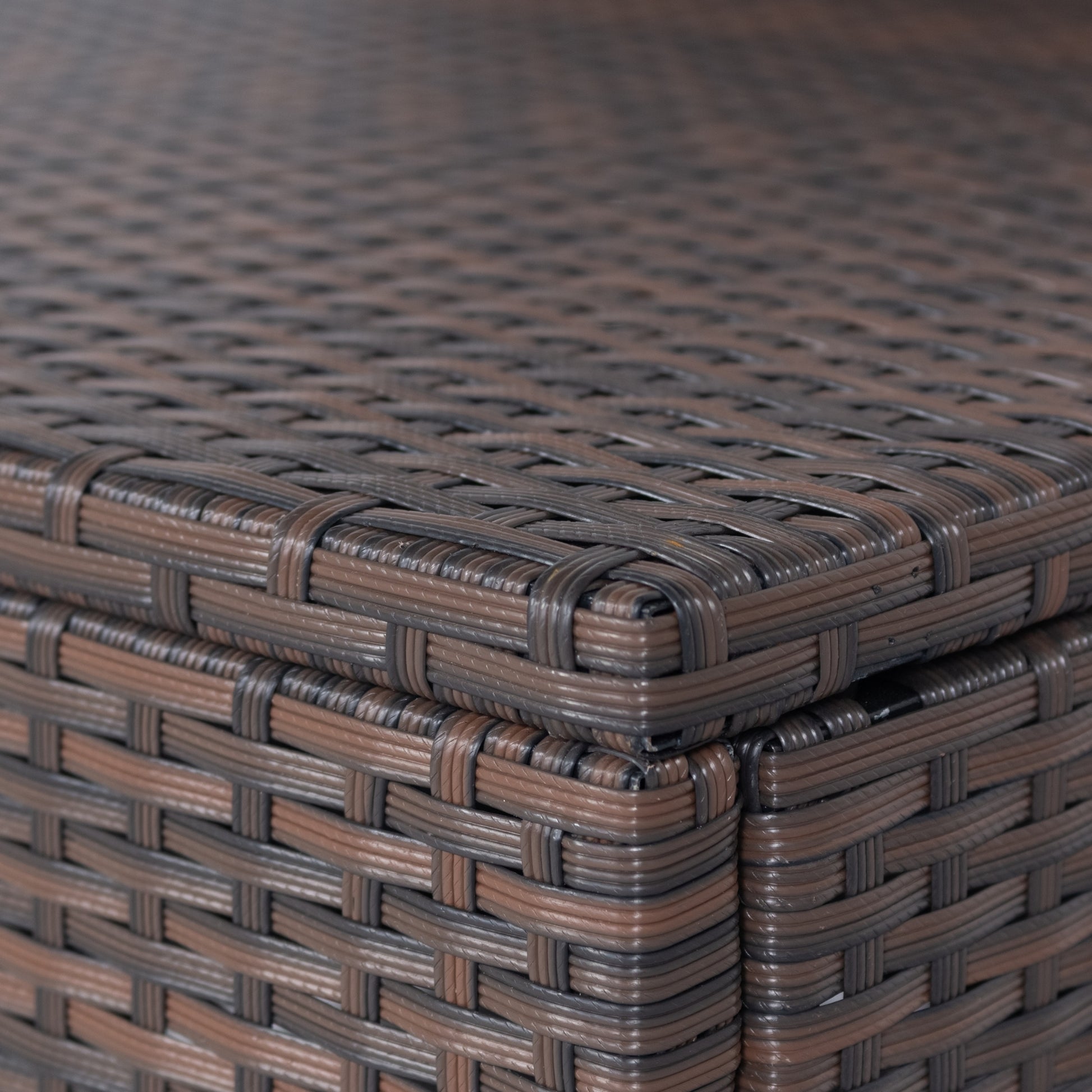 11 Piece Patio Wicker Conversation Set, 10 Seater Patio Sectional Set With 3 Storage Box Under Seat Brown Wicker White Cushion Yes Complete Patio Set Brown Rust Resistant Frame Mildew Resistant Cushion Garden & Outdoor Modern Complete Patio Sets Fiber