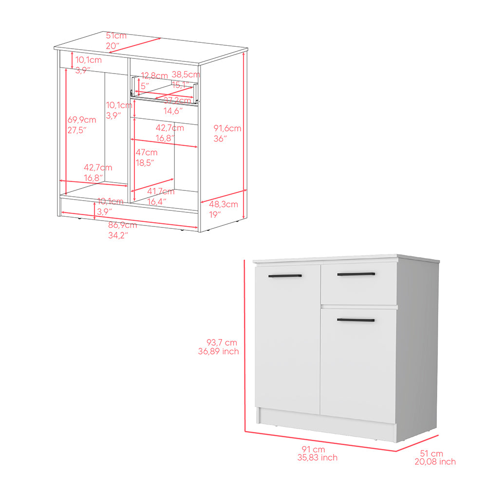 Dresser Carlin, Bedroom, White White Particle Board Particle Board