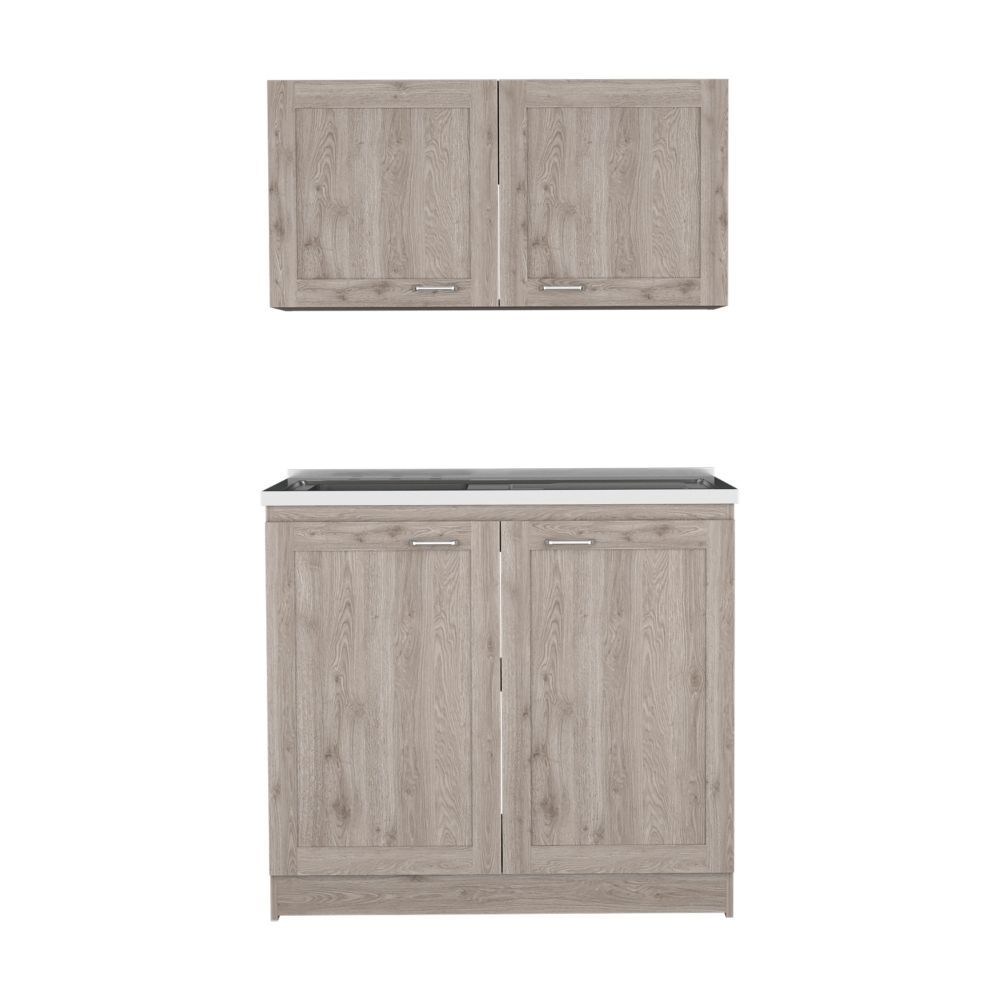 Cabinet Set Zeus, Garage, Light Gray Light Gray Particle Board Particle Board