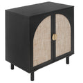 2 Door Cabinet, Suitable For Bedroom, Living Room, Study Black Mdf