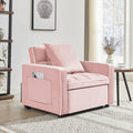 Three In One Sofa Bed Chair Folding Sofa Bed Adjustable Back Into A Sofa Recliner Single Bed Adult Modern Chair Bed Berth Pink White Wood Primary Living Space Medium Duty Eucalyptus 1 Seat Pink Velvet Medium Soft Tufted Back Modern Pillow Top Arms Solid