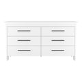 6 Drawer Double Dresser Wezz, Bedroom, White White Particle Board Particle Board