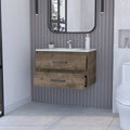 Wall Mounted Bathroom Vanity Alma, Bathroom, Dark Brown White Dark Brown Particle Board Particle Board