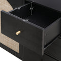 2 Door 3 Drawer Cabinet, Suitable For Bedroom, Living Room, Study Black Mdf