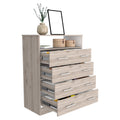 Four Drawer Dresser Wuju, Bedroom, Light Gray White Light Gray Particle Board Particle Board