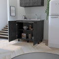 Utility Sink Cabinet Burwood, Kitchen, Smokey Oak Gray Particle Board Particle Board