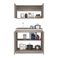 Cabinet Set Zeus, Garage, Light Gray Light Gray Particle Board Particle Board