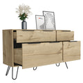 Double Dresser Skyoner, Bedroom, Light Oak Light Oak Particle Board Particle Board