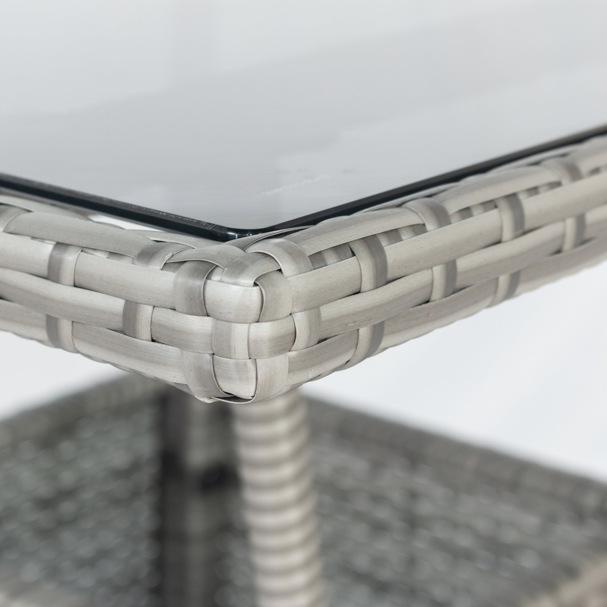 3 Piece Patio Wicker Conversation Set Grey Wicker White Cushion Yes Sectional Grey Rust Resistant Frame Mildew Resistant Cushion Garden & Outdoor Modern 2 Person Seating Group Fiber Foam Pads Rattan Metal