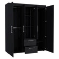 Armoire Elma, Bedroom, Black Black Particle Board Particle Board