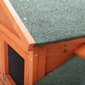 Large Wooden Rabbit Hutch Indoor And Outdoor Bunny Cage With A Removable Tray And A Waterproof Roof, Orange Red Orange Wood