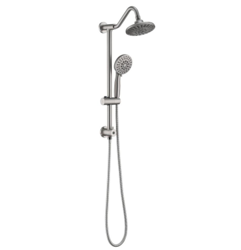 6" Brushed Nickel Rain Shower Head With Handheld Shower Head Bathroom Rain Shower System Brushed Nickel Stainless Steel