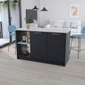 Kitchen Island Padua, Kitchen, Black Onyx Multicolor Particle Board Particle Board