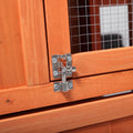 Large Wooden Rabbit Hutch Indoor And Outdoor Bunny Cage With A Removable Tray And A Waterproof Roof, Orange Red Orange Wood