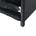 5 Piece Patio Wicker Outdoor Sectional Set 9 Seater Conversation Set With 3 Storage Under Seat Black Wicker Dark Grey Cushion Yes Complete Patio Set Black Rust Resistant Frame Mildew Resistant Cushion Garden & Outdoor Modern Complete Patio Sets Fiber