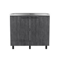 Utility Sink Cabinet Burwood, Kitchen, Smokey Oak Gray Particle Board Particle Board