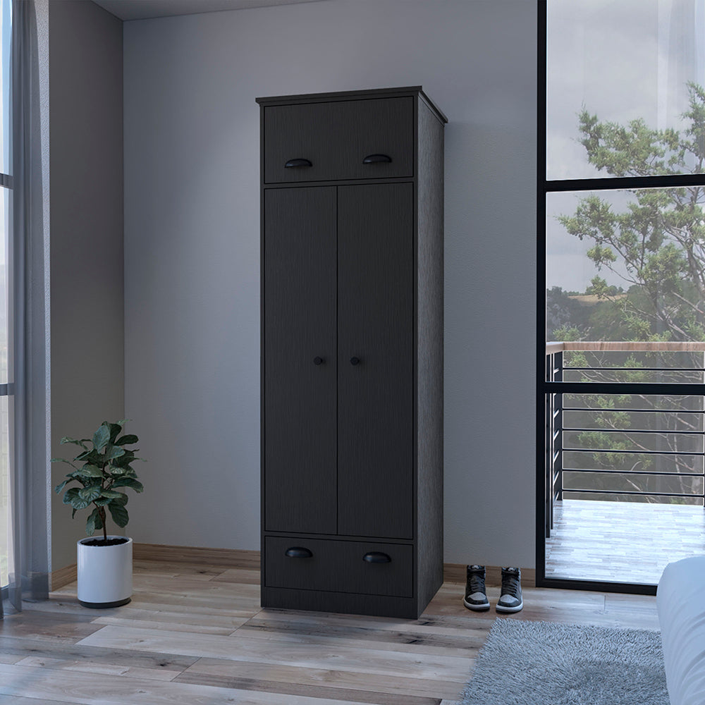 Armoire Dumas, Bedroom, Black Black Particle Board Particle Board