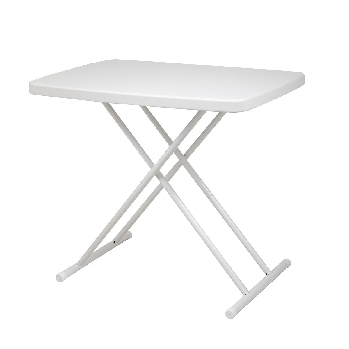 Folding Table Writing Desk With Adjustable Height For Study Office Home Use White Steel