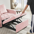 Three In One Sofa Bed Chair Folding Sofa Bed Adjustable Back Into A Sofa Recliner Single Bed Adult Modern Chair Bed Berth Pink White Wood Primary Living Space Medium Duty Eucalyptus 1 Seat Pink Velvet Medium Soft Tufted Back Modern Pillow Top Arms Solid