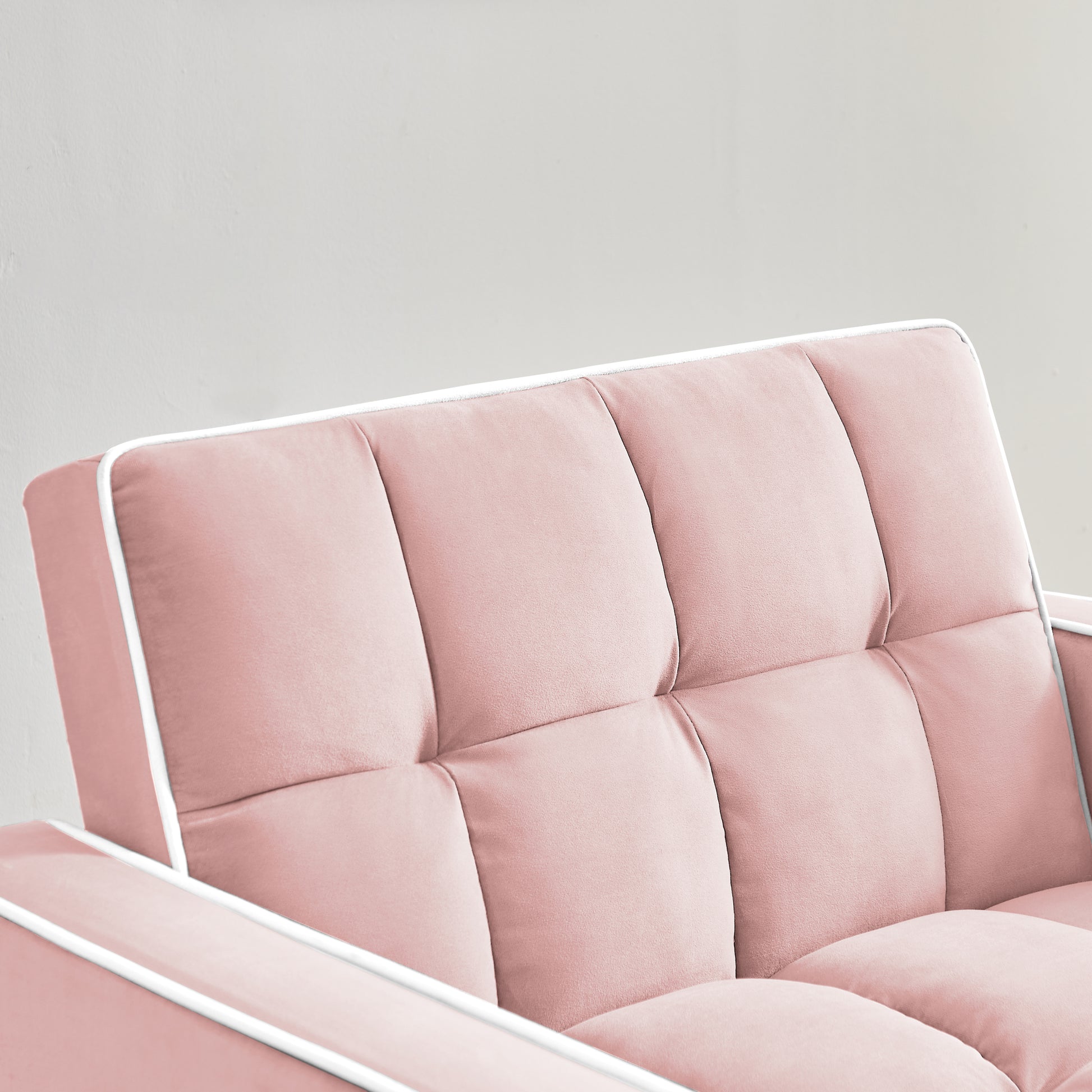 Three In One Sofa Bed Chair Folding Sofa Bed Adjustable Back Into A Sofa Recliner Single Bed Adult Modern Chair Bed Berth Pink White Wood Primary Living Space Medium Duty Eucalyptus 1 Seat Pink Velvet Medium Soft Tufted Back Modern Pillow Top Arms Solid