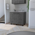 Utility Sink Cabinet Burwood, Kitchen, Smokey Oak Gray Particle Board Particle Board