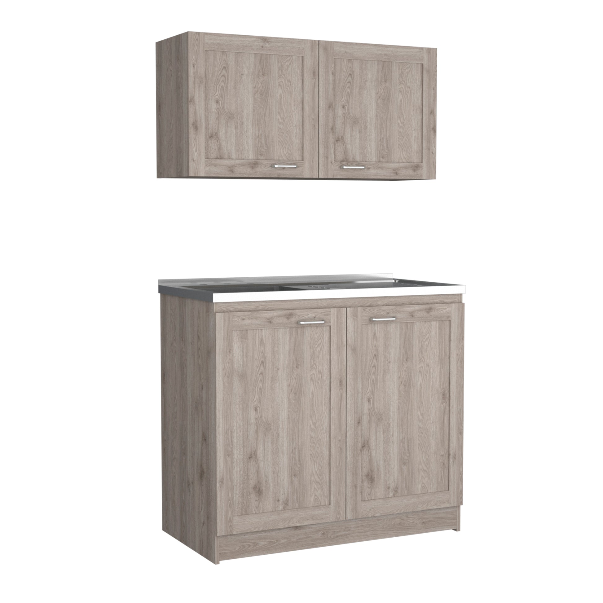 Cabinet Set Zeus, Garage, Light Gray Light Gray Particle Board Particle Board